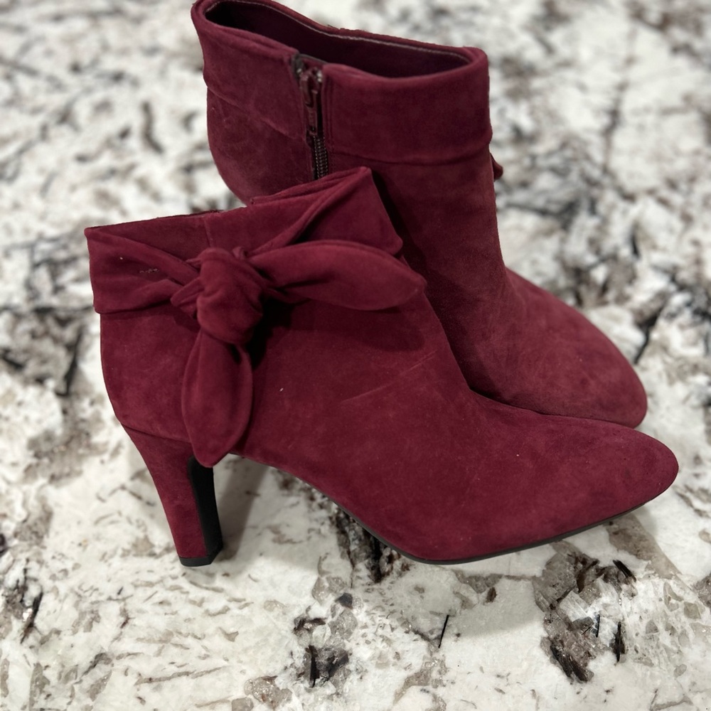 Alex Marie Suede Bow Tie Ankle Boots